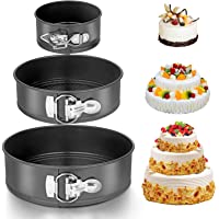 homeasy Juego de 3 Moldes para Tartas Redondos de 4&quot--7&quot--9&quot-- Revestimiento Antiadherente- Molde de Horno Tartas con…